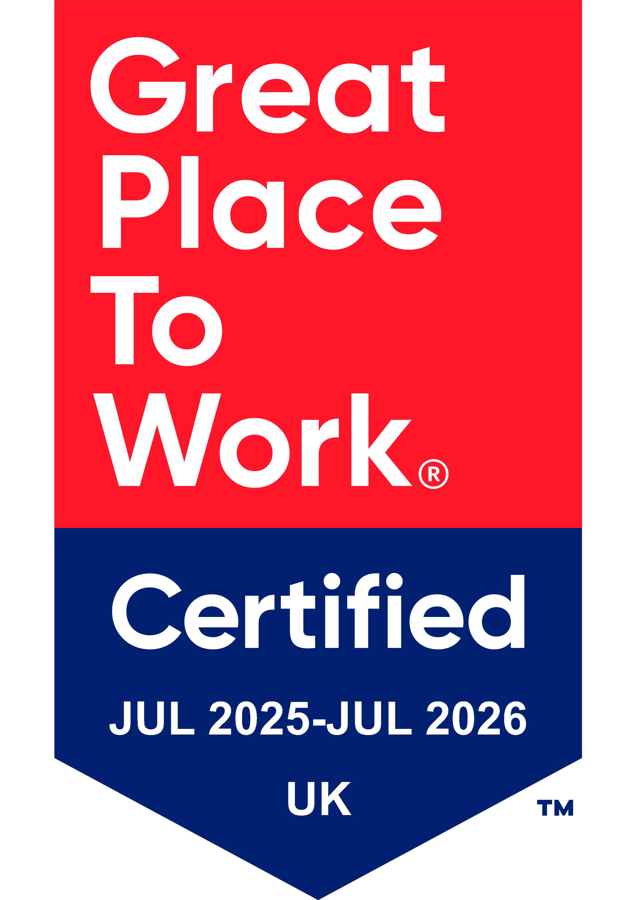 Certified as a Great Place to Work 